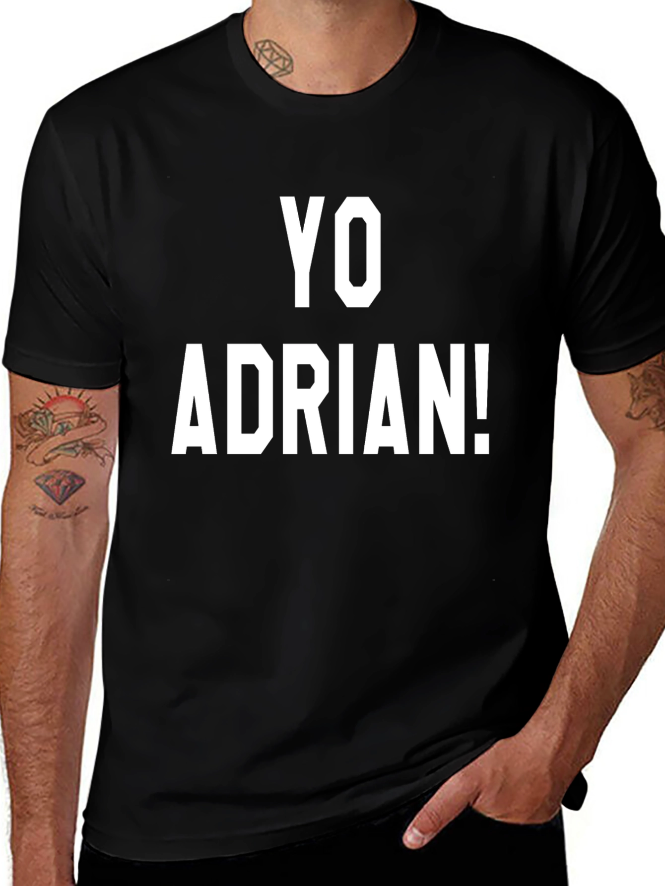 Yo Adrian! Graphic T-Shirt - Black Cotton Blend