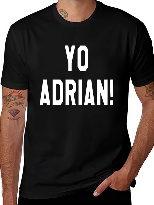 Yo Adrian! Graphic T-Shirt - Black Cotton Blend