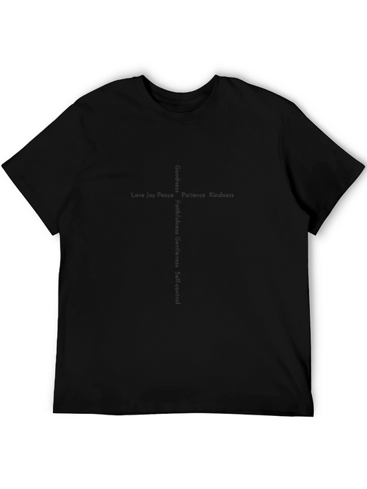 Faith Cross Word Art T-Shirt - Christian Apparel