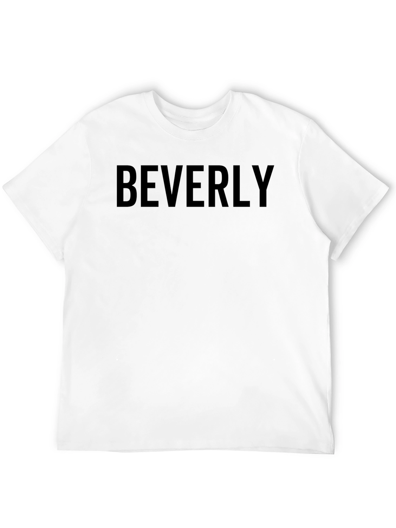 Beverly Text Graphic T-Shirt - Classic Crew Neck Tee