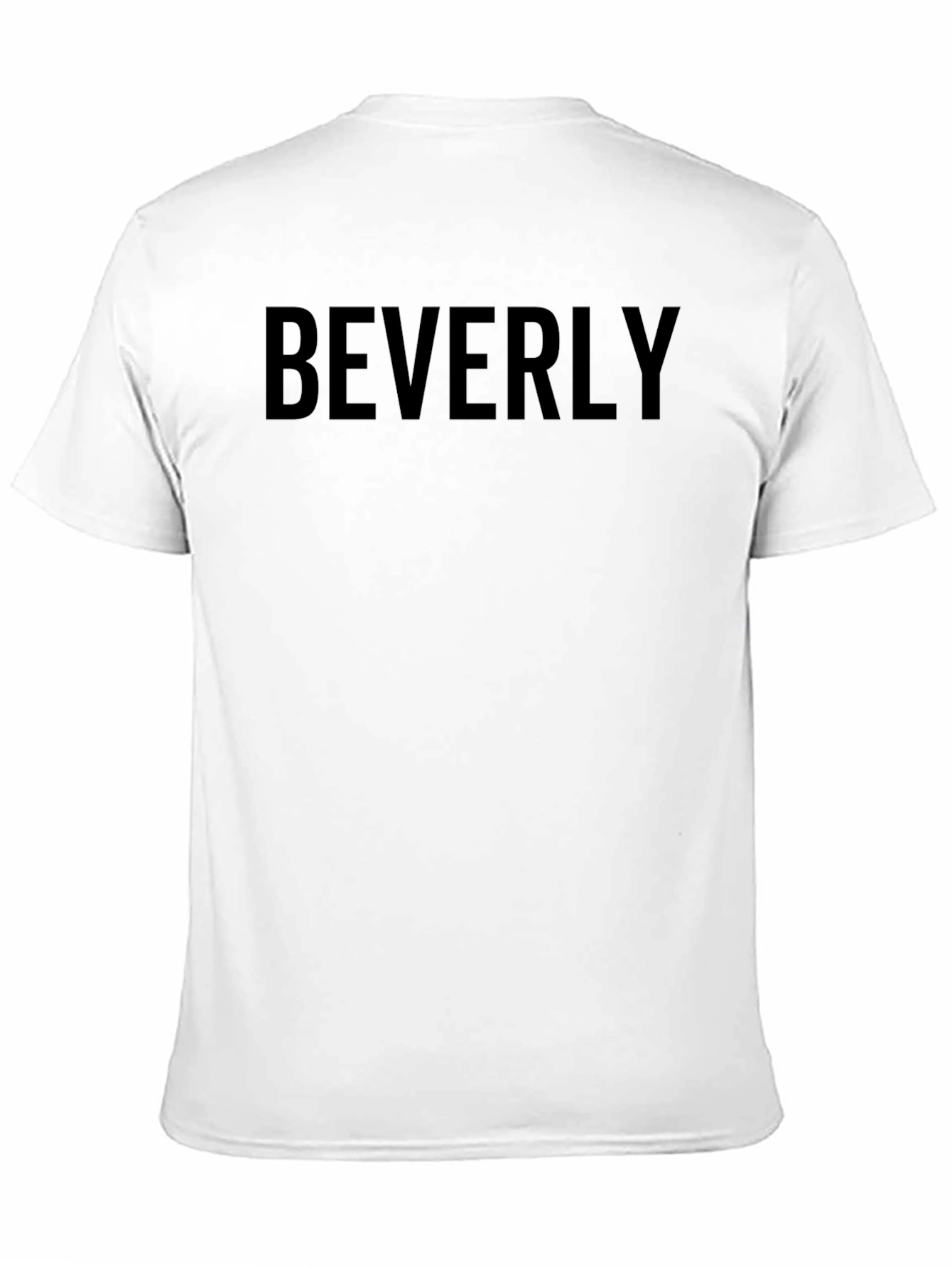 Beverly Text Graphic T-Shirt - Classic Crew Neck Tee