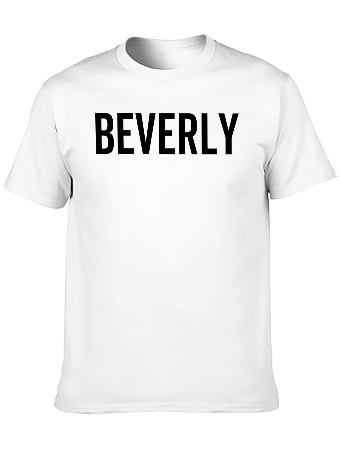 Beverly Text Graphic T-Shirt - Classic Crew Neck Tee