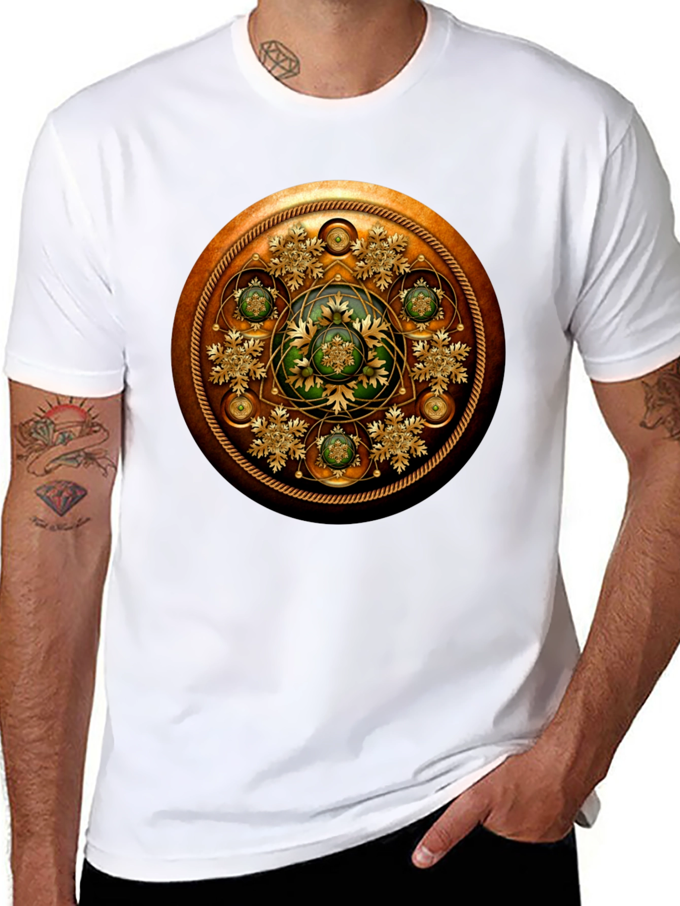 Ornate Steampunk Shield Graphic Tee