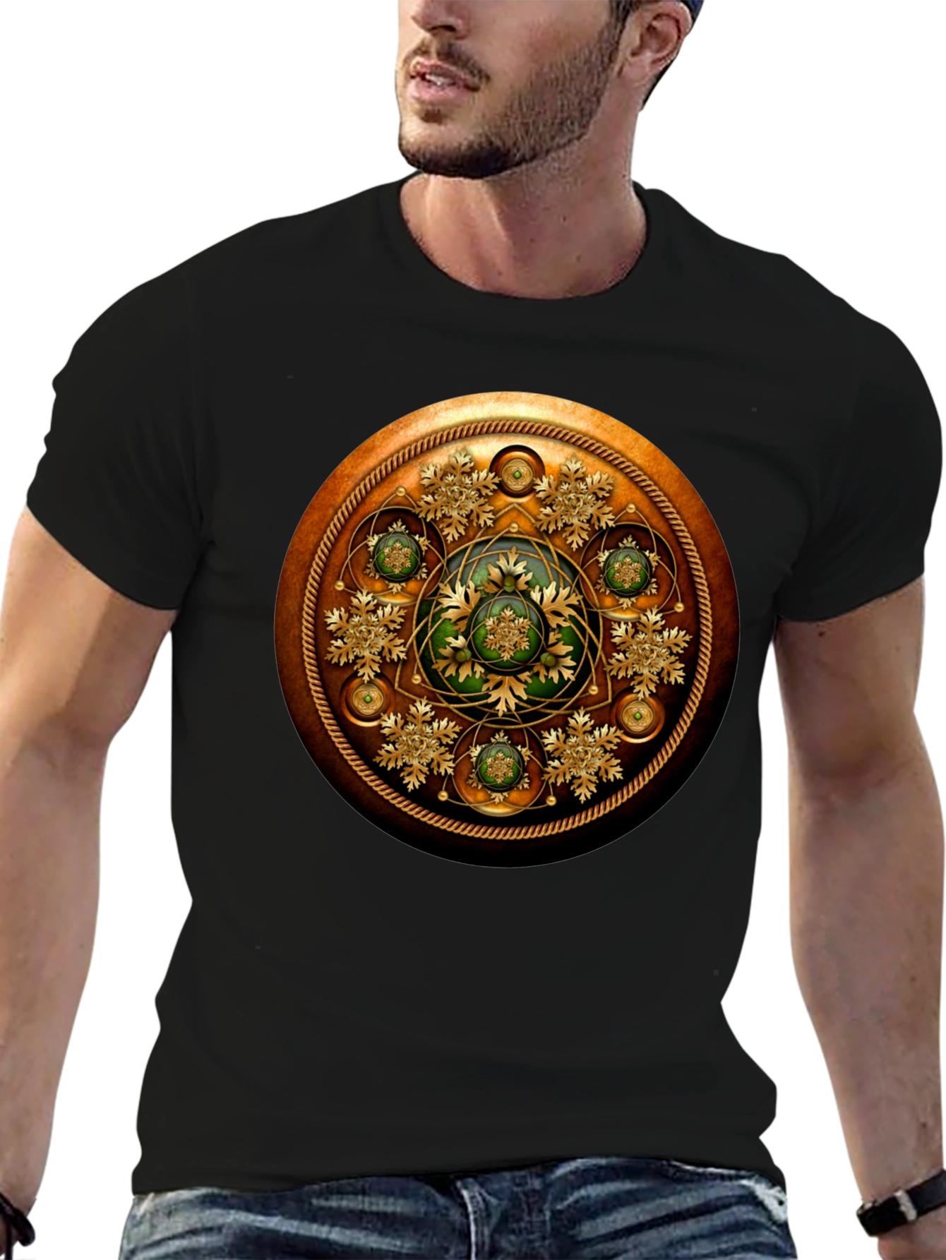 Ornate Steampunk Shield Graphic Tee