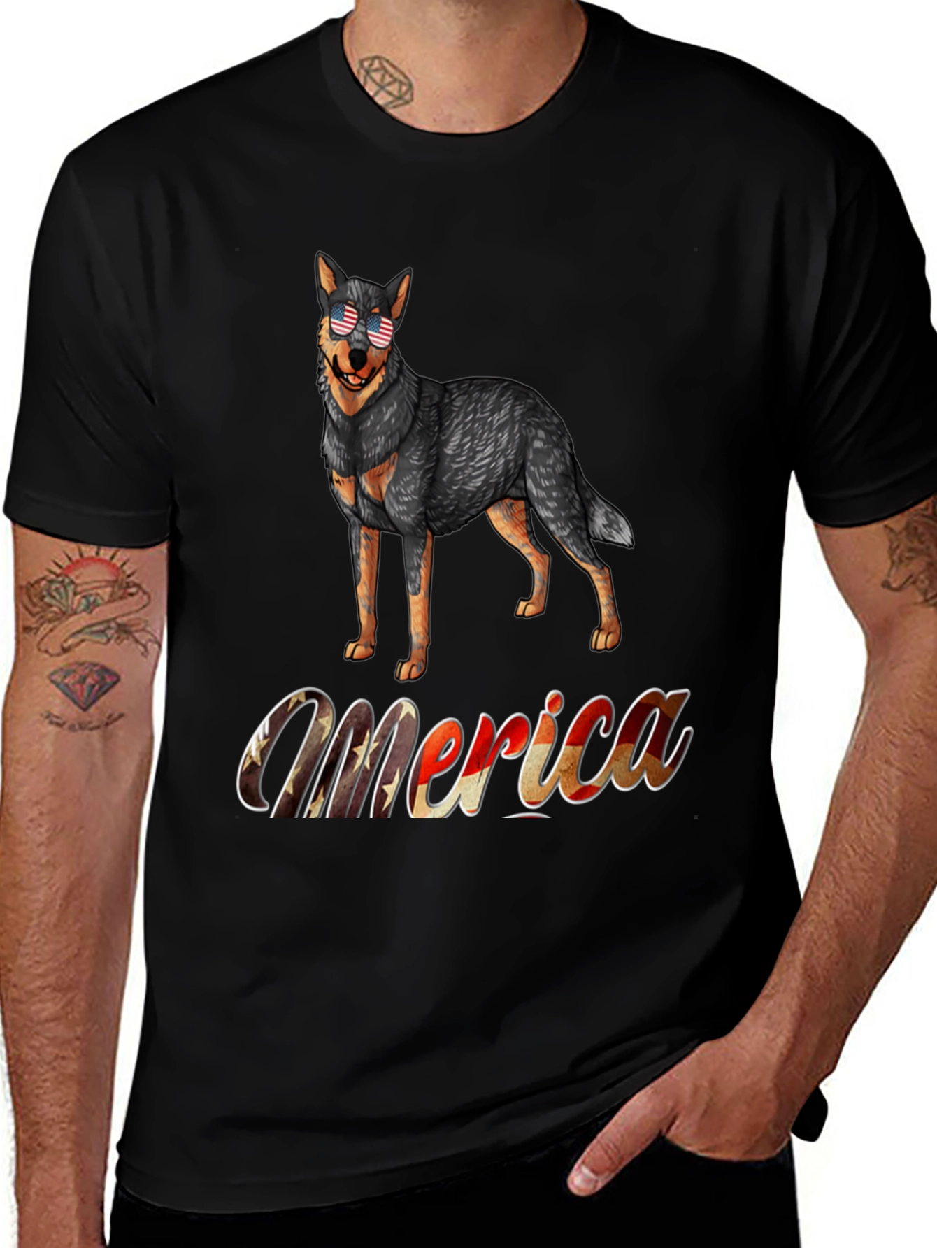 Patriotic Dog T-Shirt - Merica Design