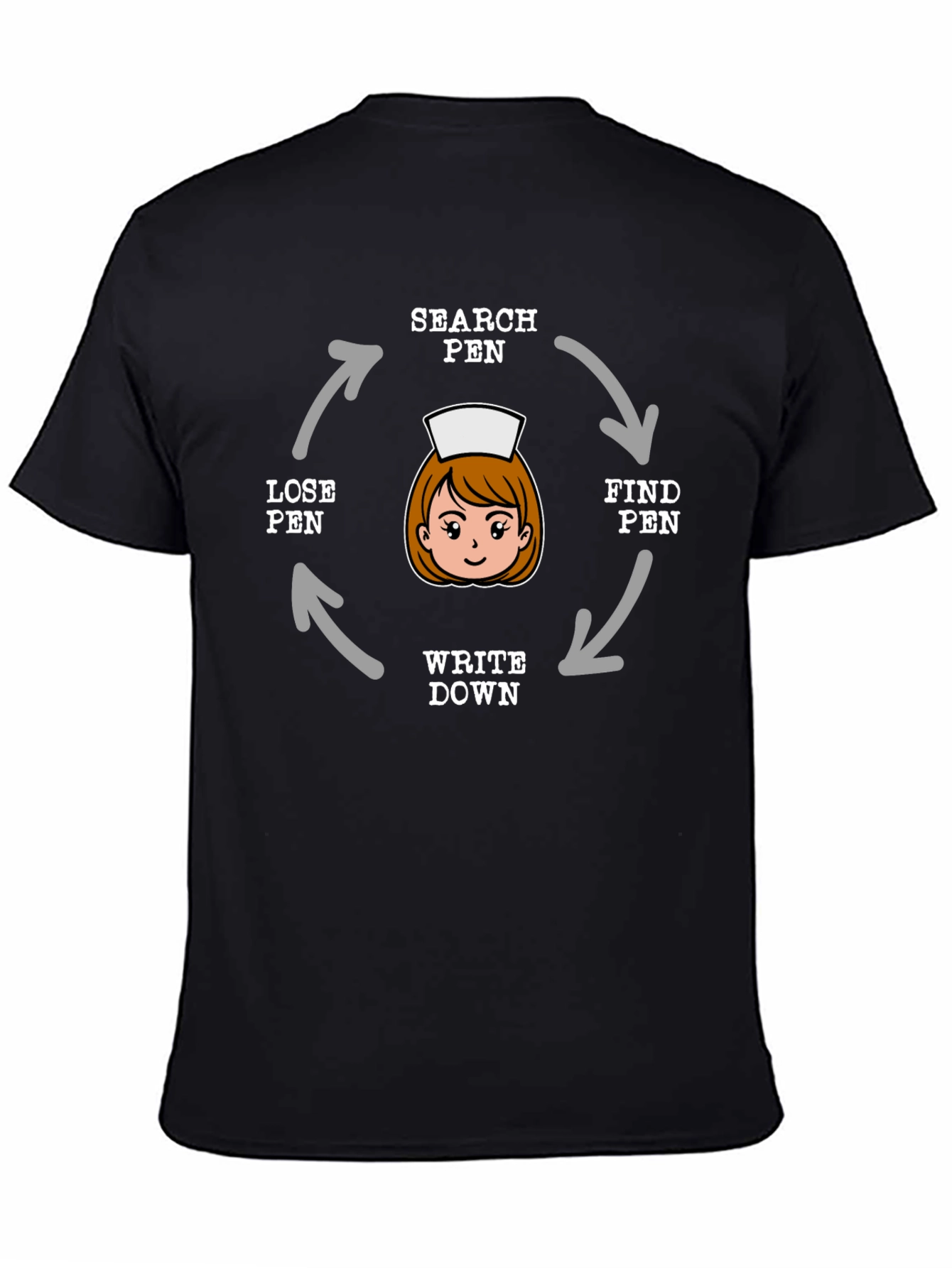 Nurse Pen Cycle Black T-Shirt