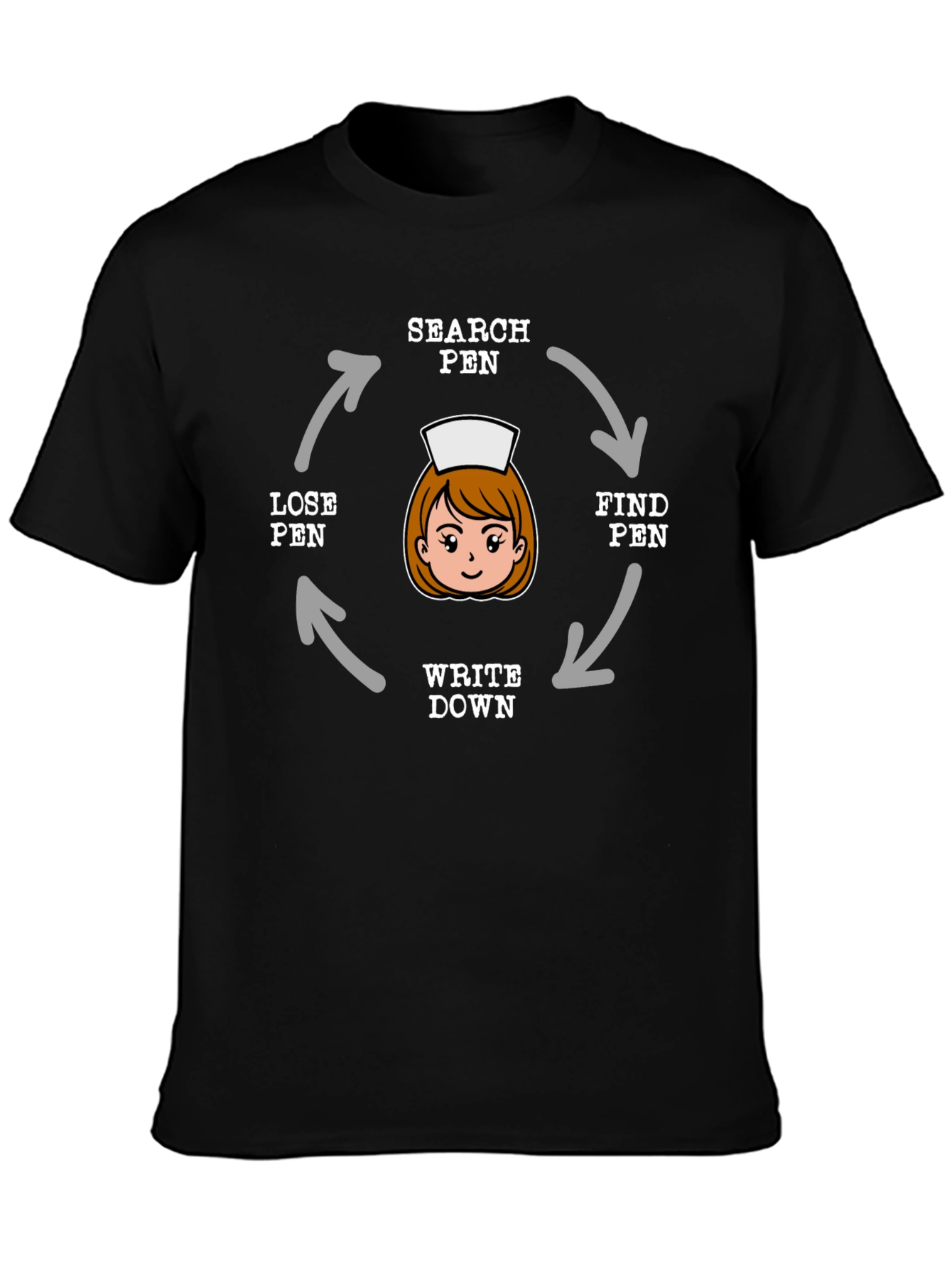Nurse Pen Cycle Black T-Shirt