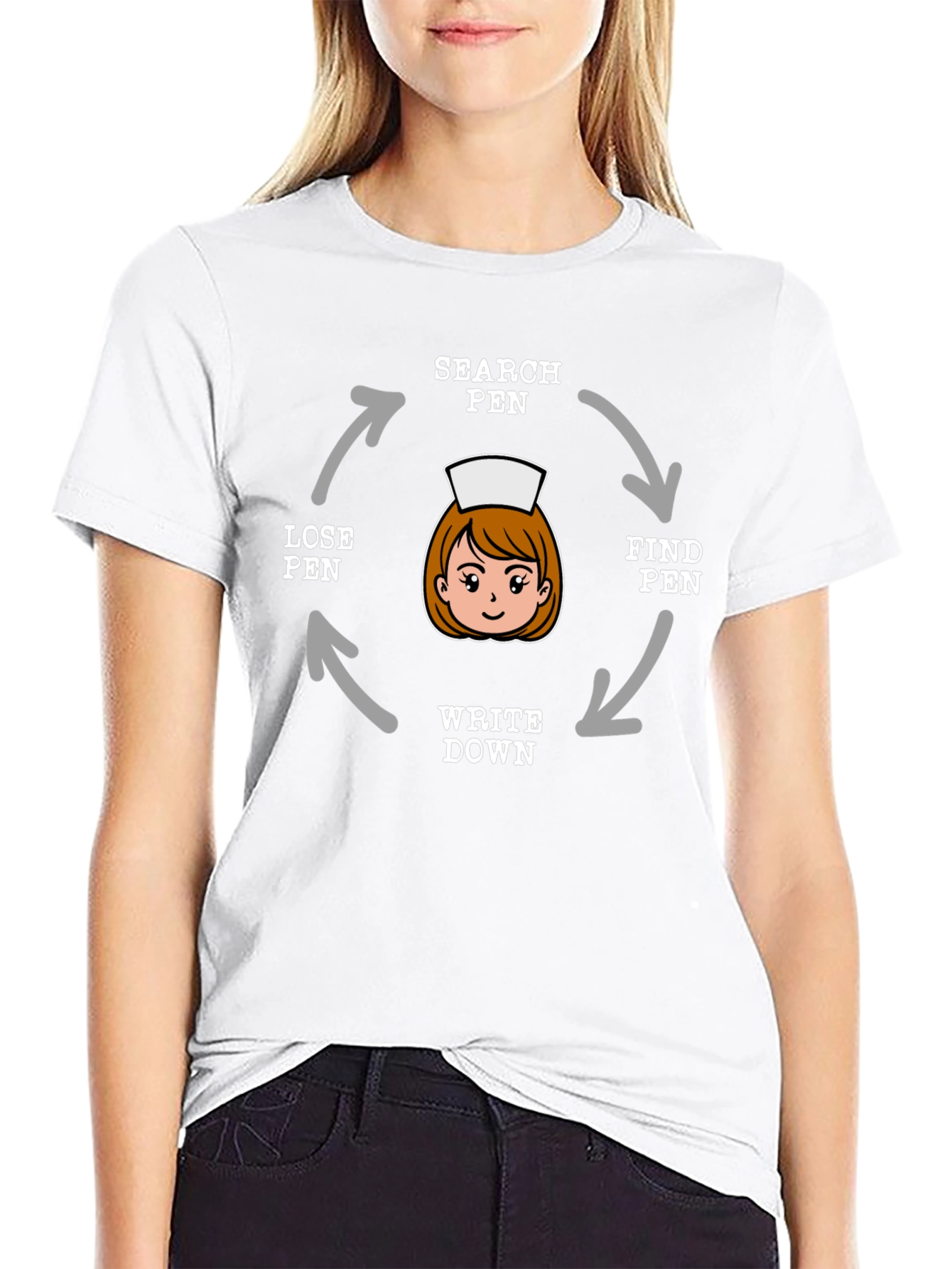 Nurse Pen Cycle Black T-Shirt