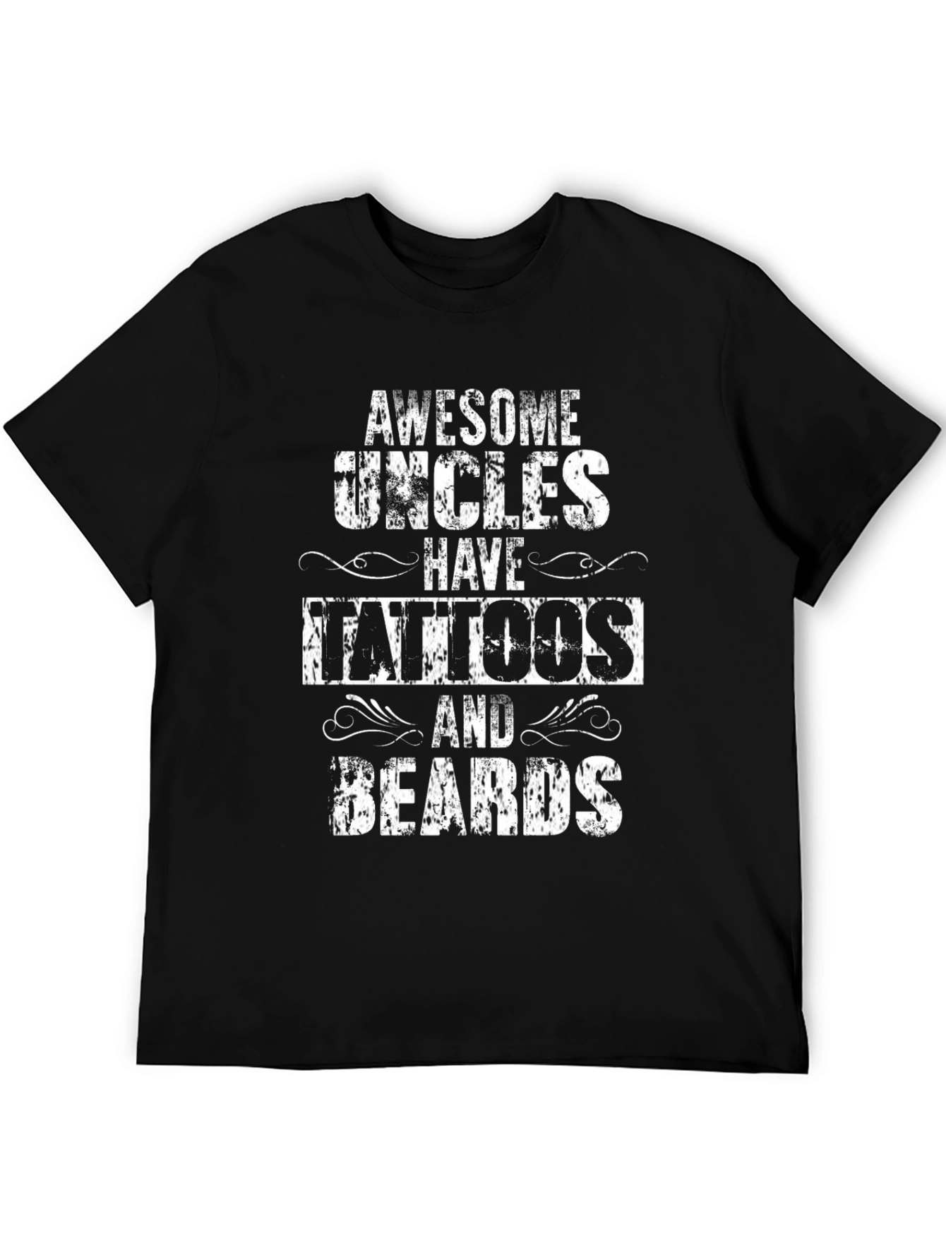 Awesome Uncles Tattoos & Beards Black T-Shirt