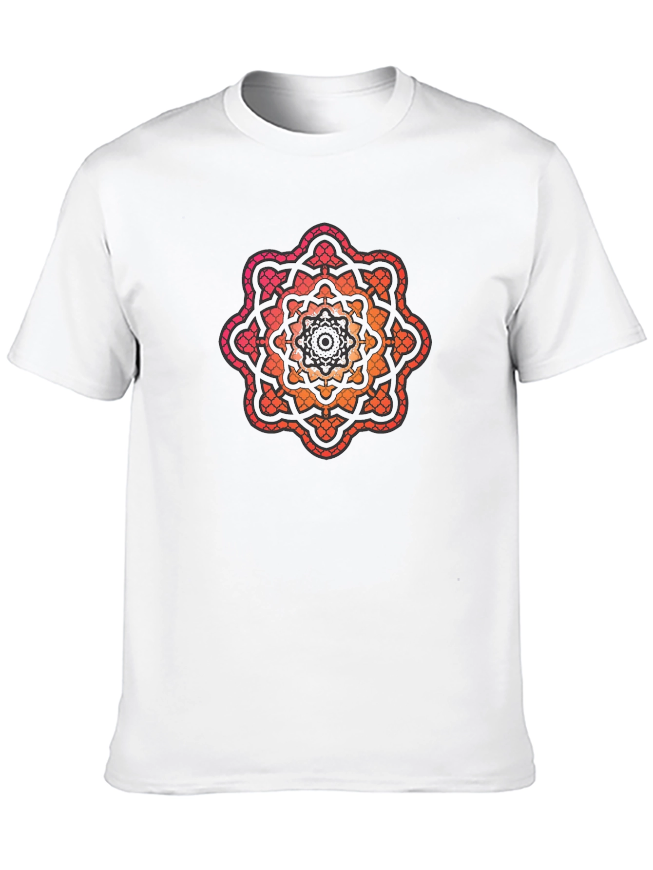 Geometric Mandala Graphic Tee - Black