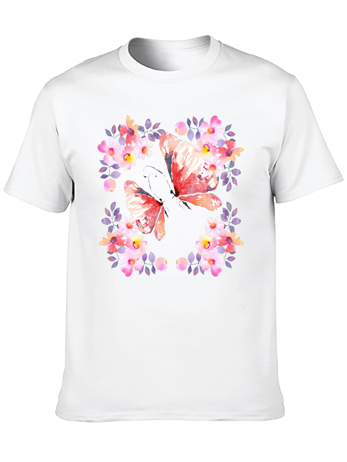 Butterfly Floral Graphic Tee - Black
