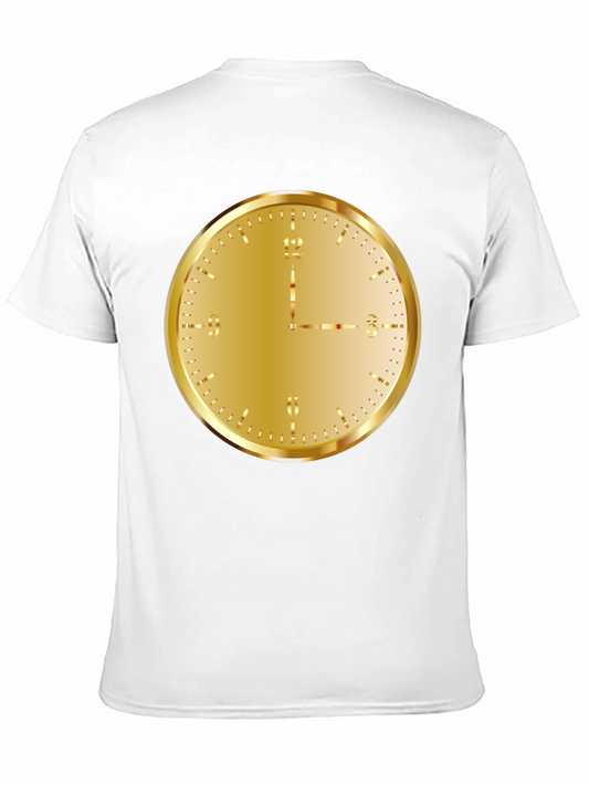 Gold Clock Graphic Tee - Stylish Unisex T-Shirt