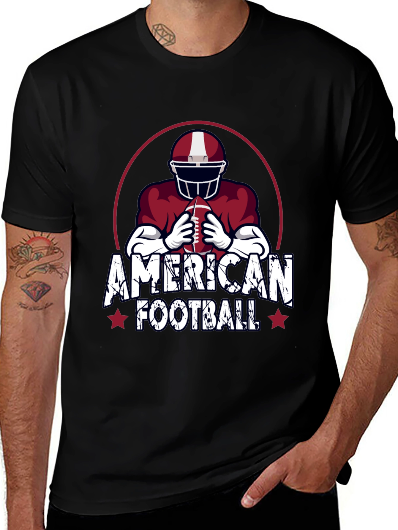 American Football Graphic T-Shirt for Men