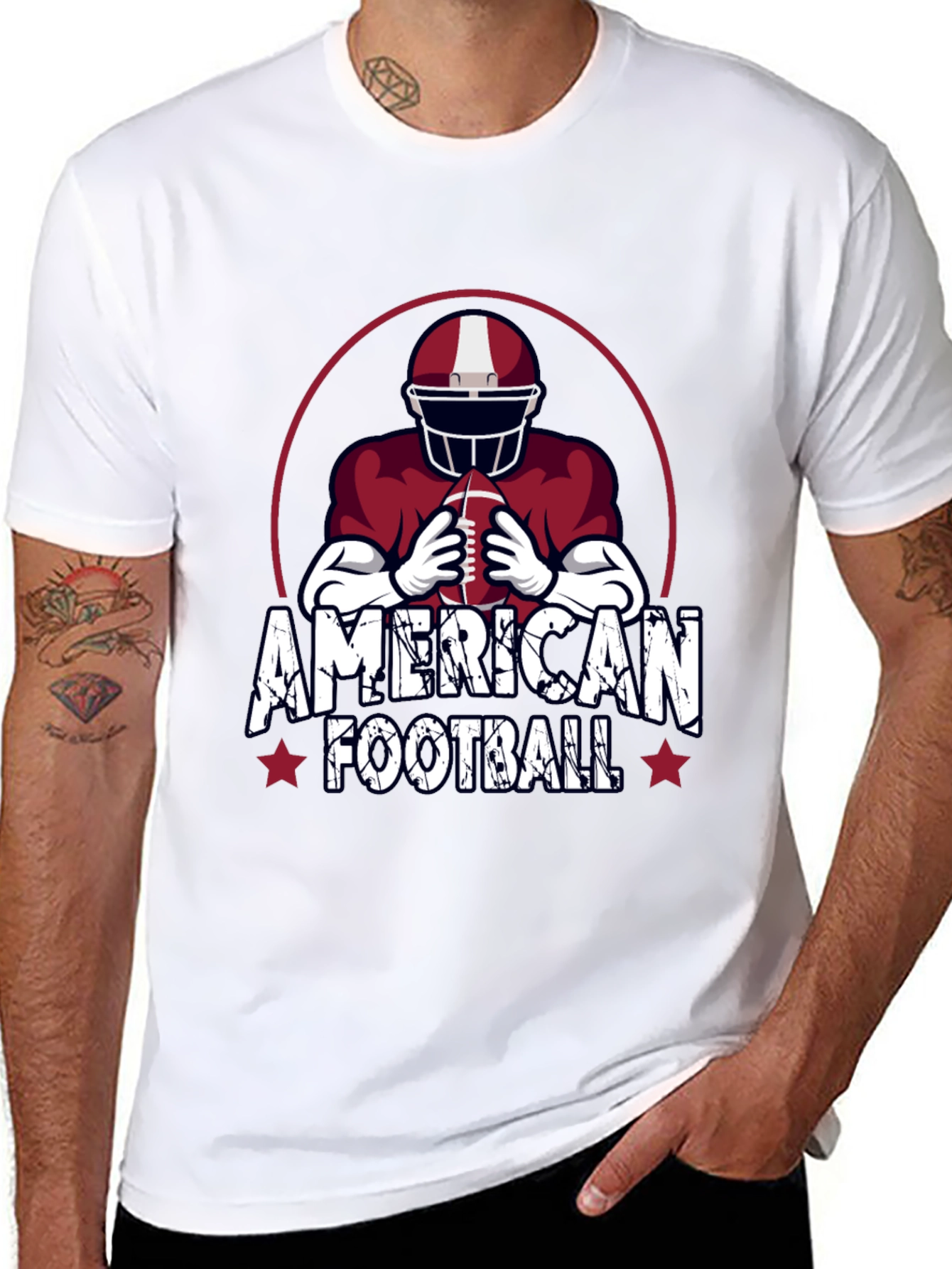 American Football Graphic T-Shirt for Men
