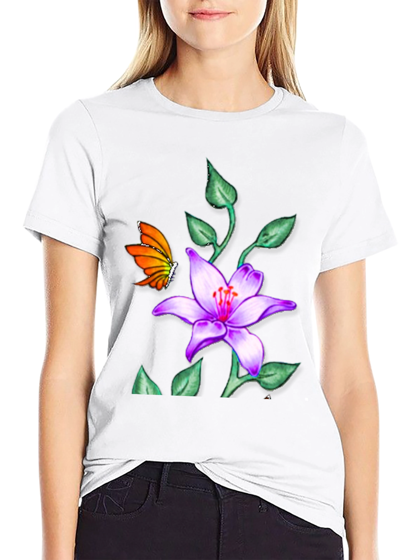 Butterfly & Floral T-Shirt