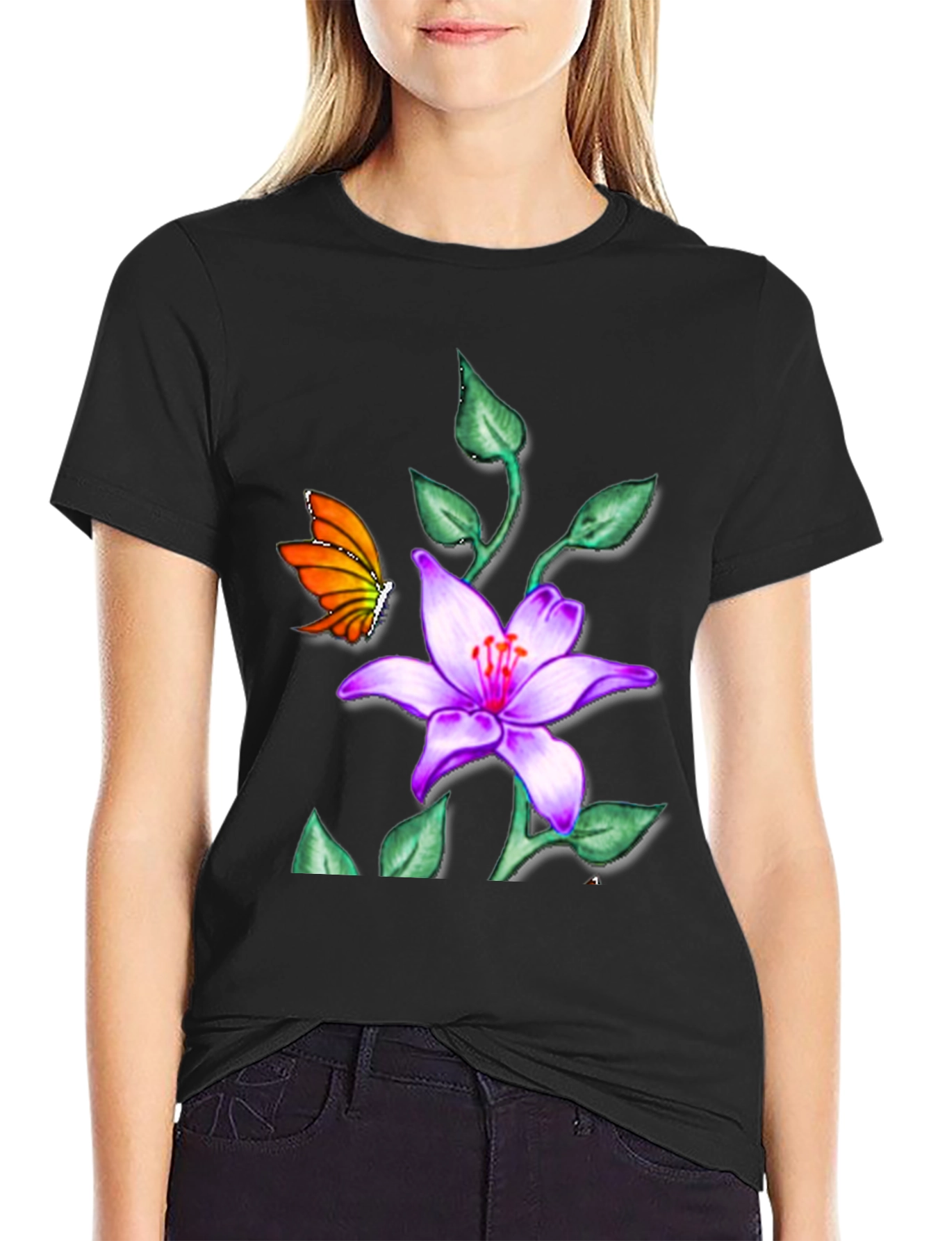 Butterfly & Floral T-Shirt