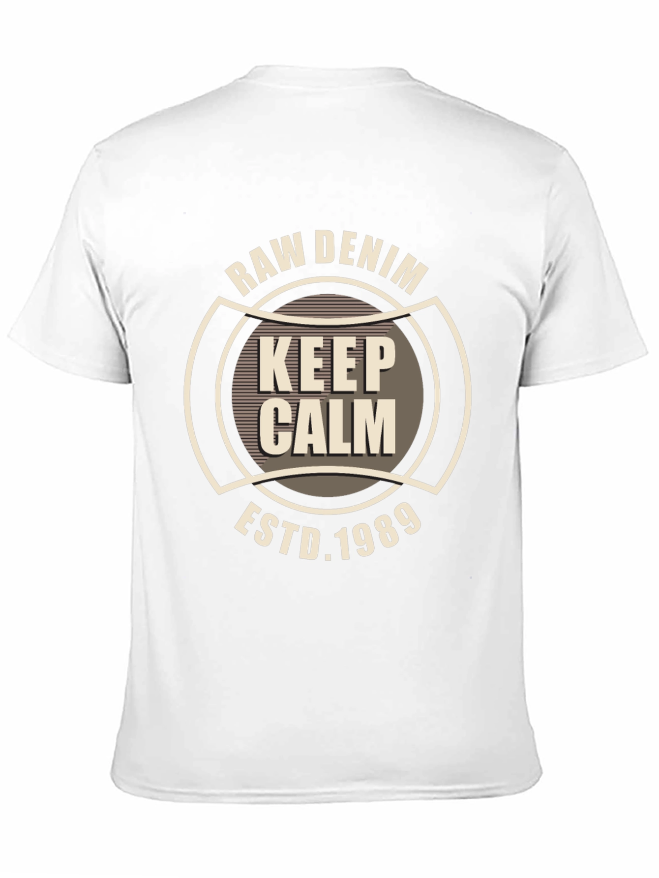 Raw Denim Keep Calm Graphic Black T-Shirt