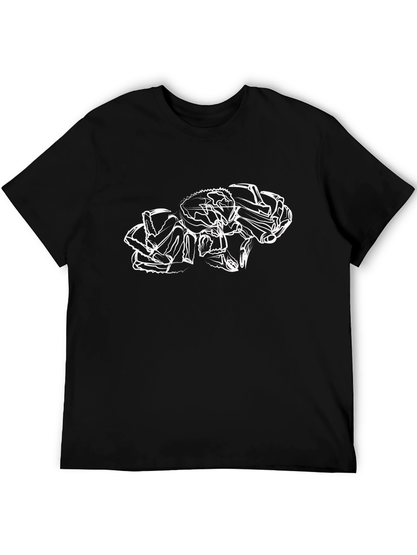 Abstract Crab Outline Black T-Shirt