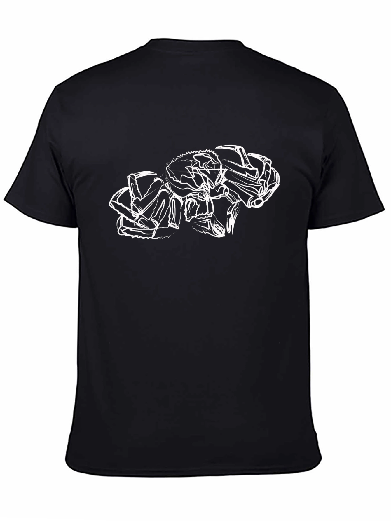 Abstract Crab Outline Black T-Shirt