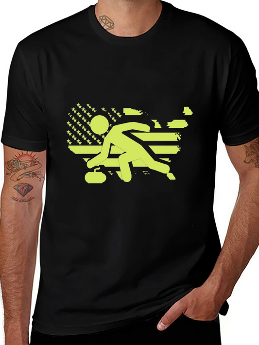 Curling USA Flag T-Shirt