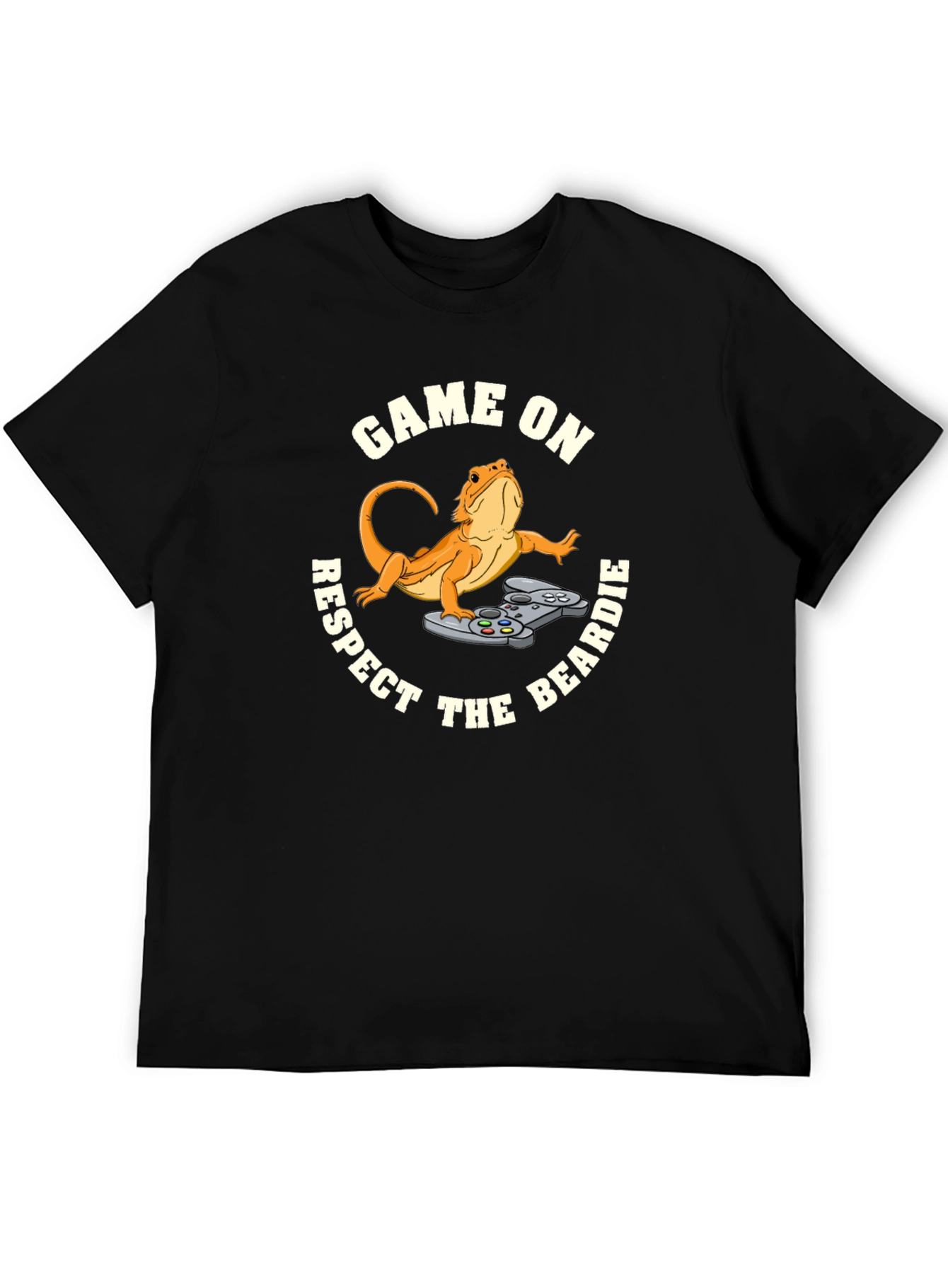 Game On Respect the Beardie Black T-Shirt