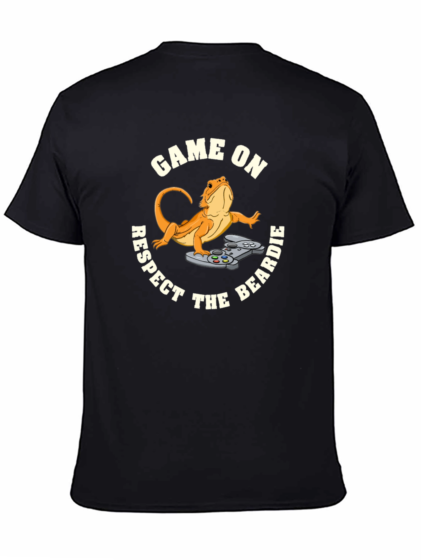 Game On Respect the Beardie Black T-Shirt