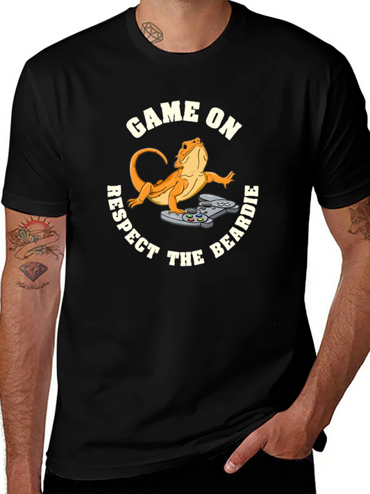 Game On Respect the Beardie Black T-Shirt