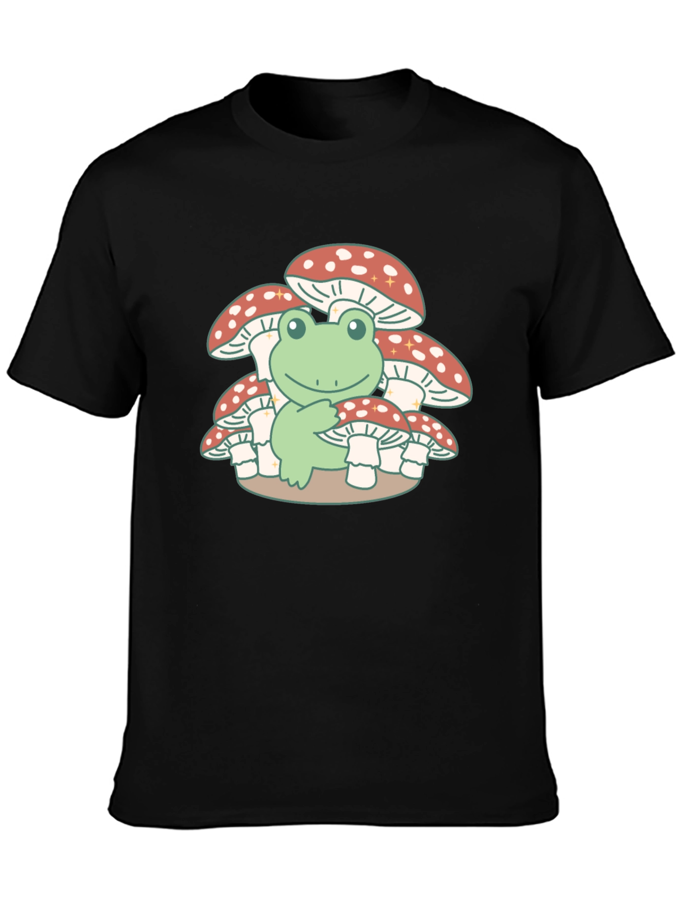 Frog on Mushrooms T-Shirt - Cute & Unique Design