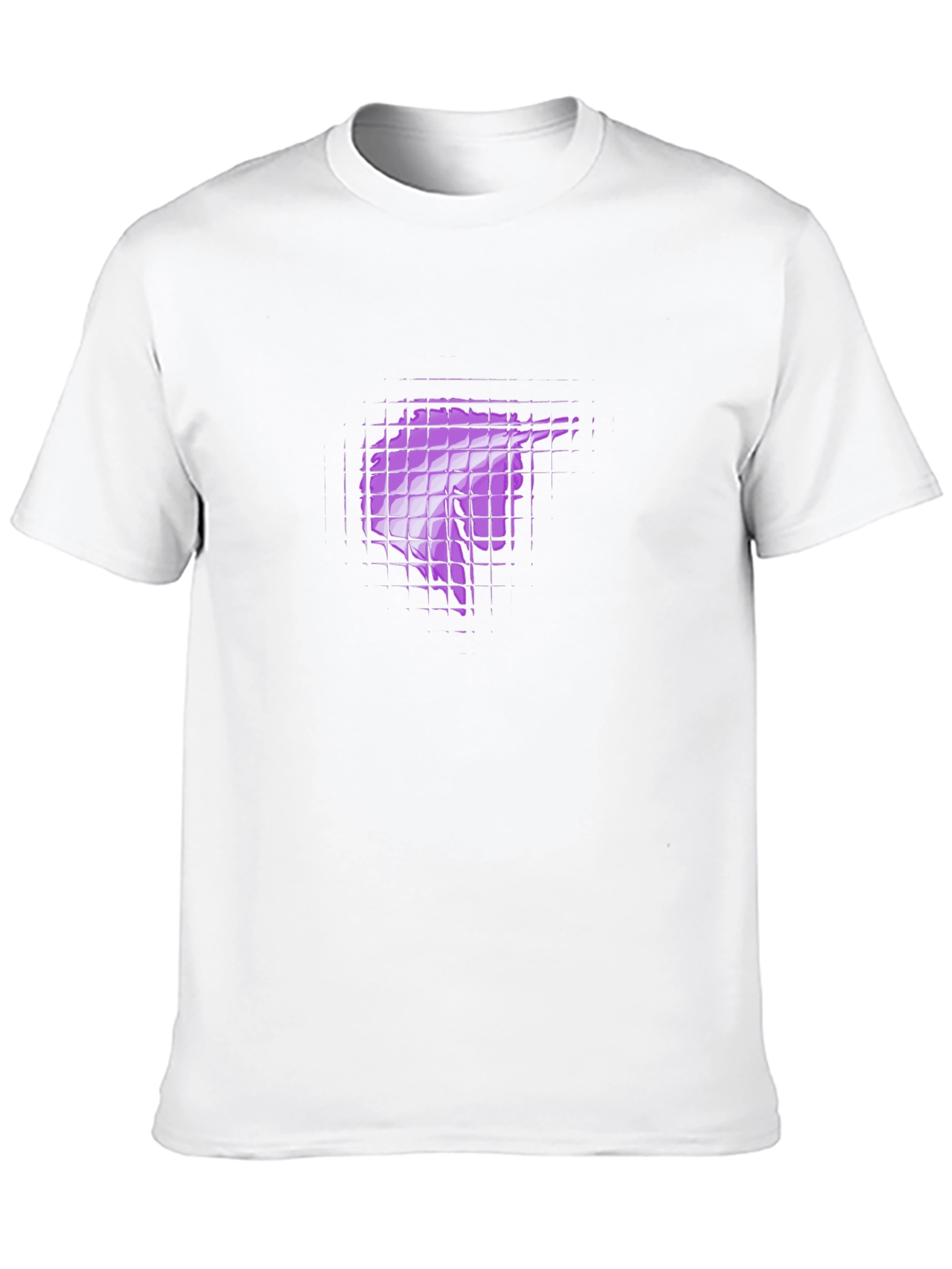 Black T-Shirt with Purple Geometric Graphic