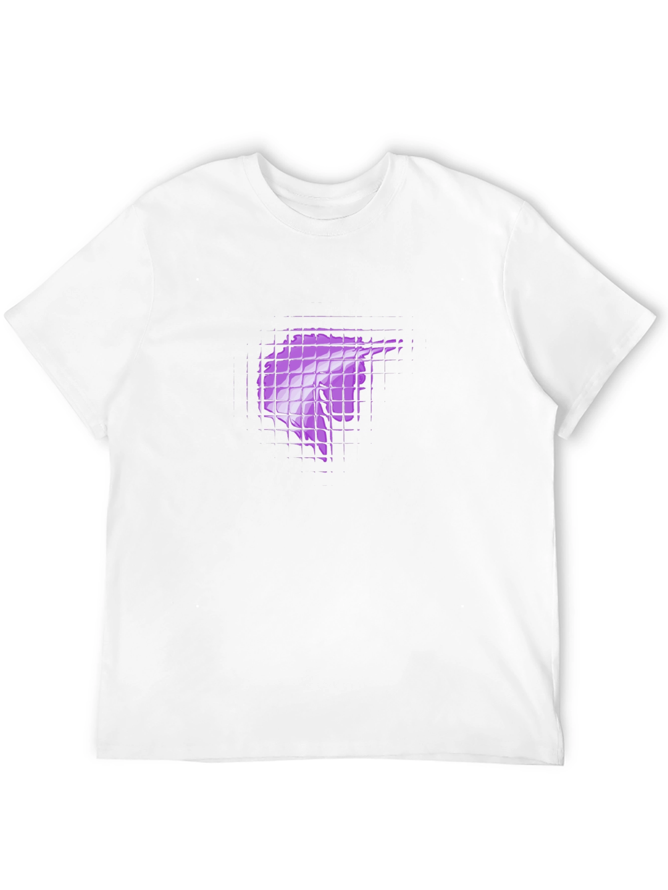 Black T-Shirt with Purple Geometric Graphic