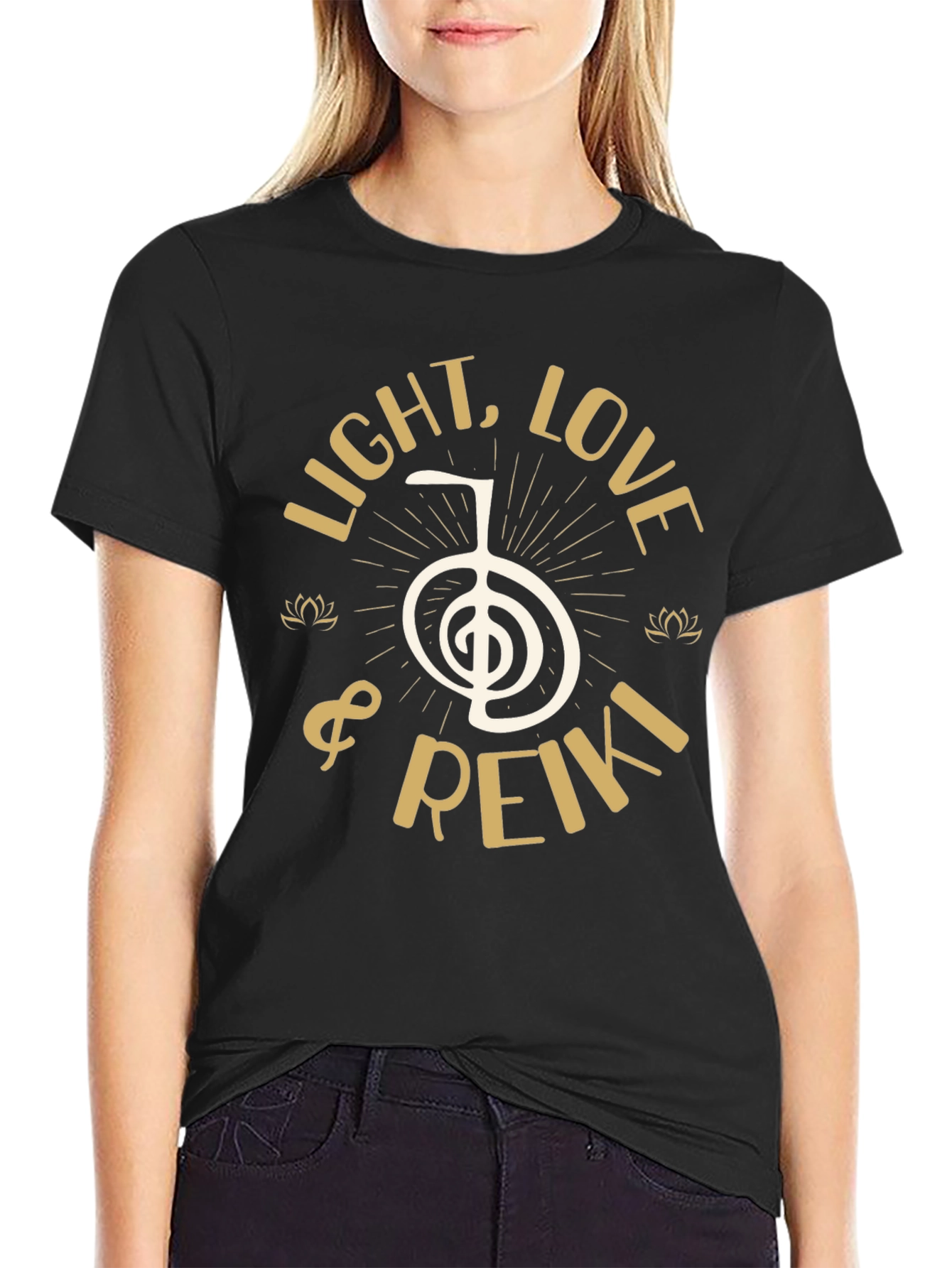 Light Love & Reiki Graphic T-Shirt - Black