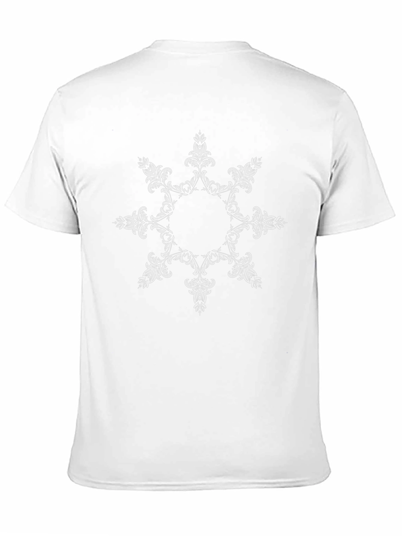 Black Tee with Floral Geometric Design