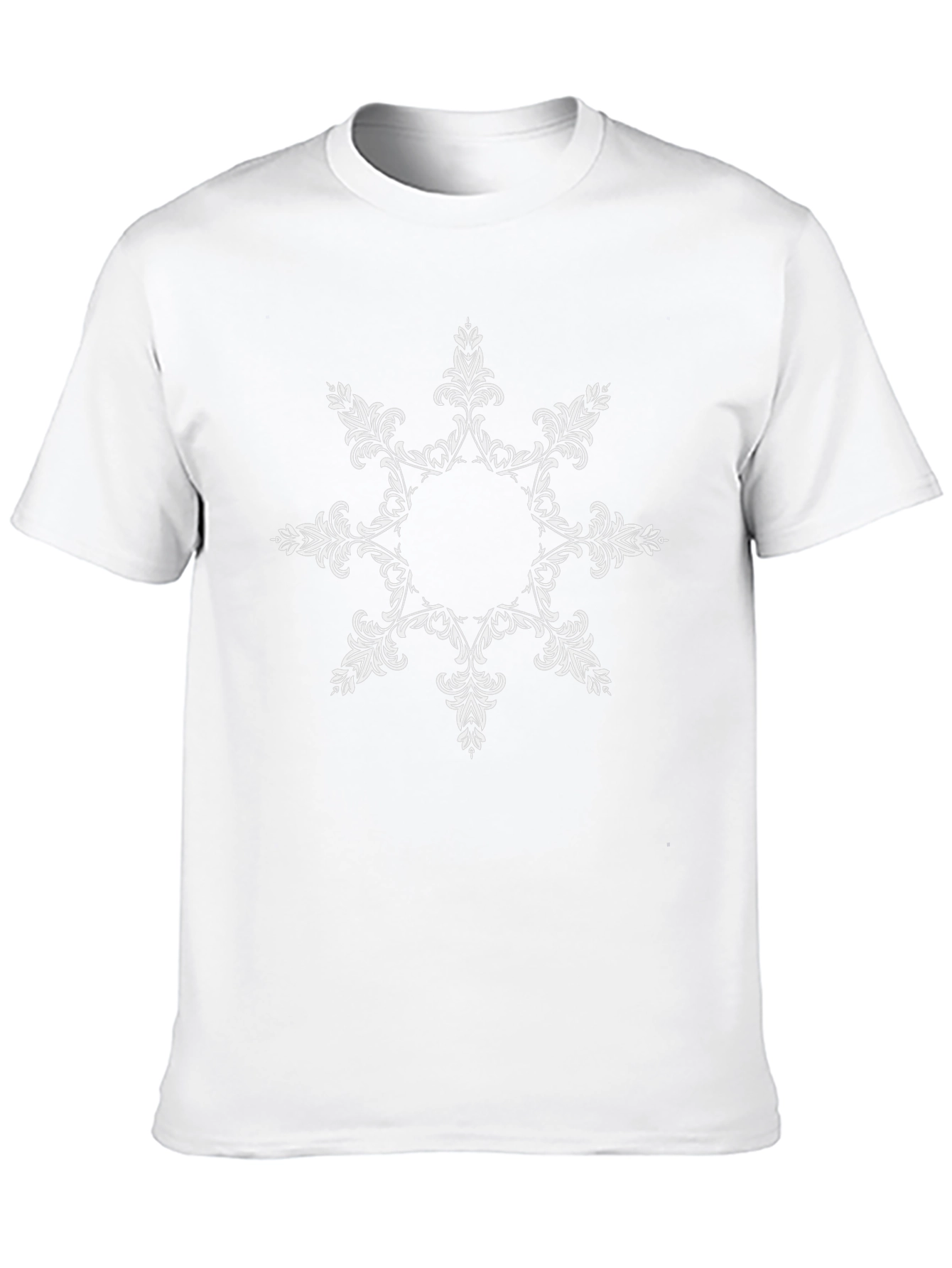 Black Tee with Floral Geometric Design