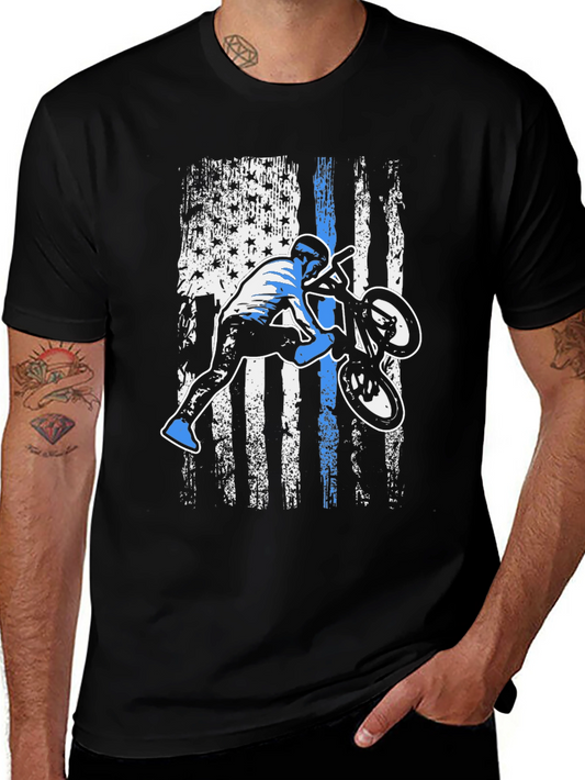 BMX Rider American Flag T-Shirt