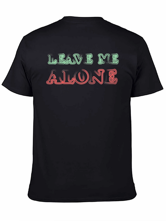 Leave Me Alone Graphic T-Shirt Black Casual