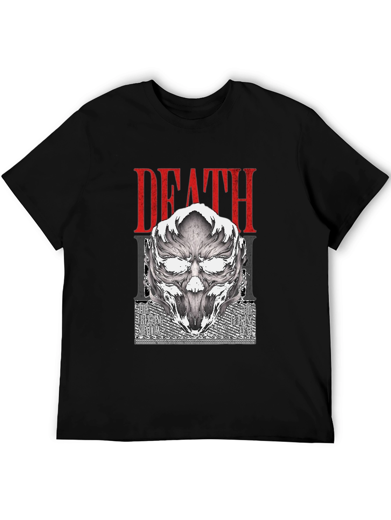Death Metal Graphic Print Black T-Shirt