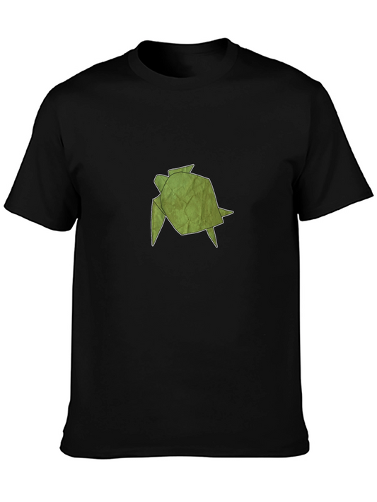Origami Turtle Graphic Black T-Shirt
