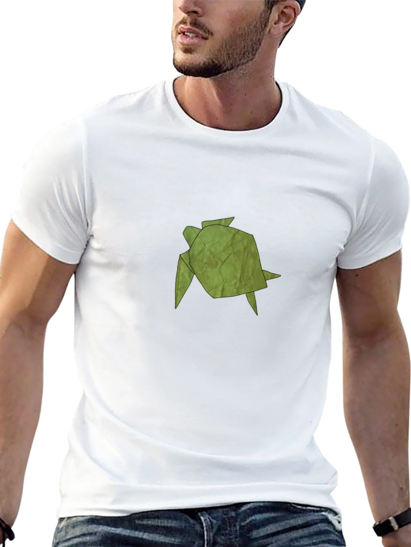 Origami Turtle Graphic Black T-Shirt