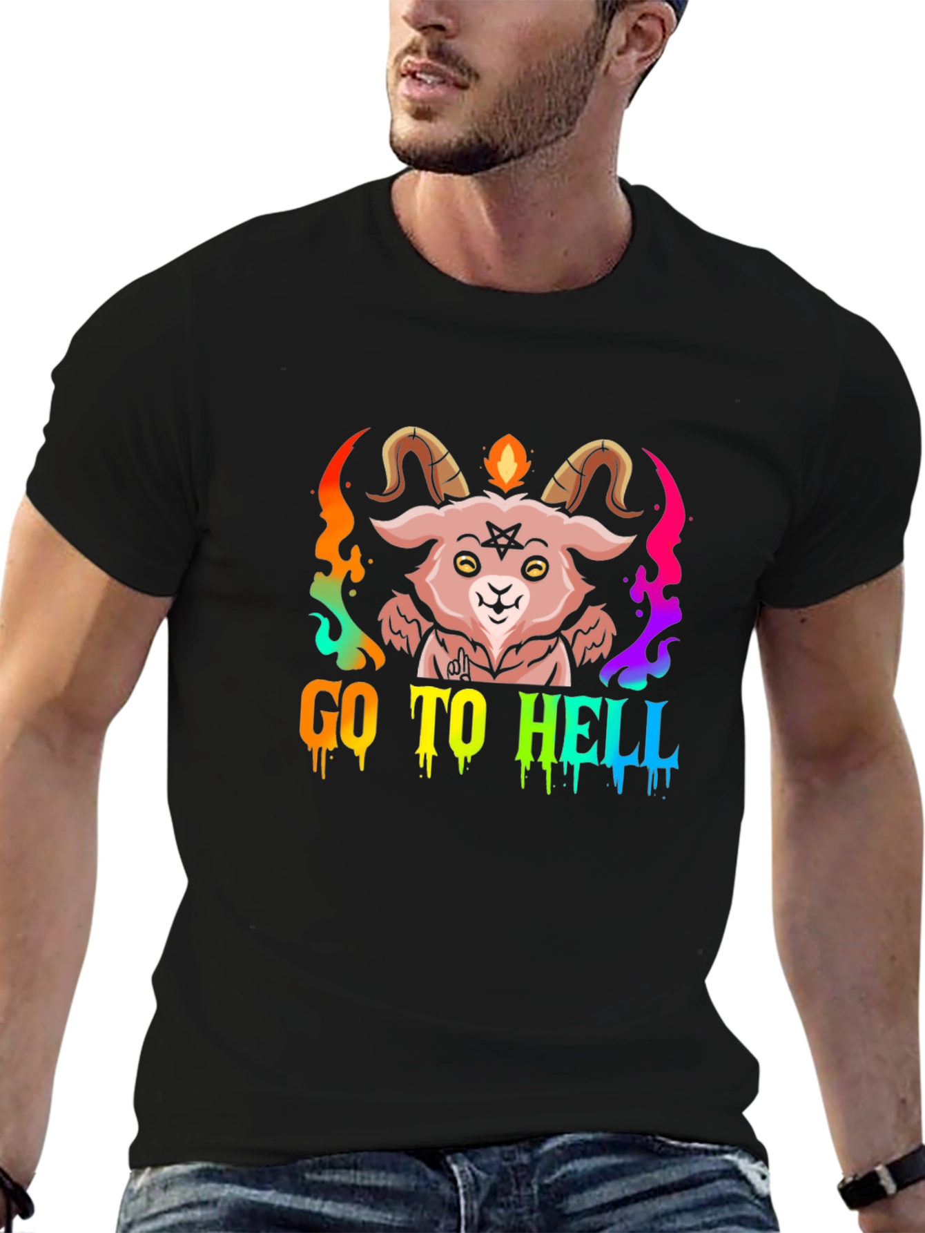 Go To Hell Baphomet Graphic Tee