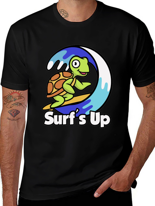 Surfs Up Turtle Graphic T-Shirt