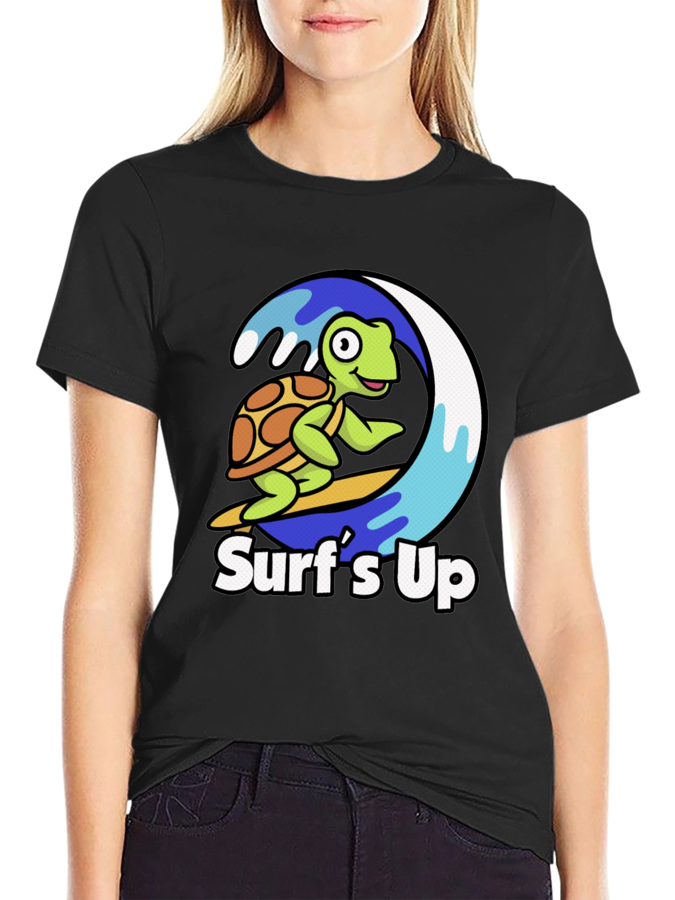 Surfs Up Turtle Graphic T-Shirt