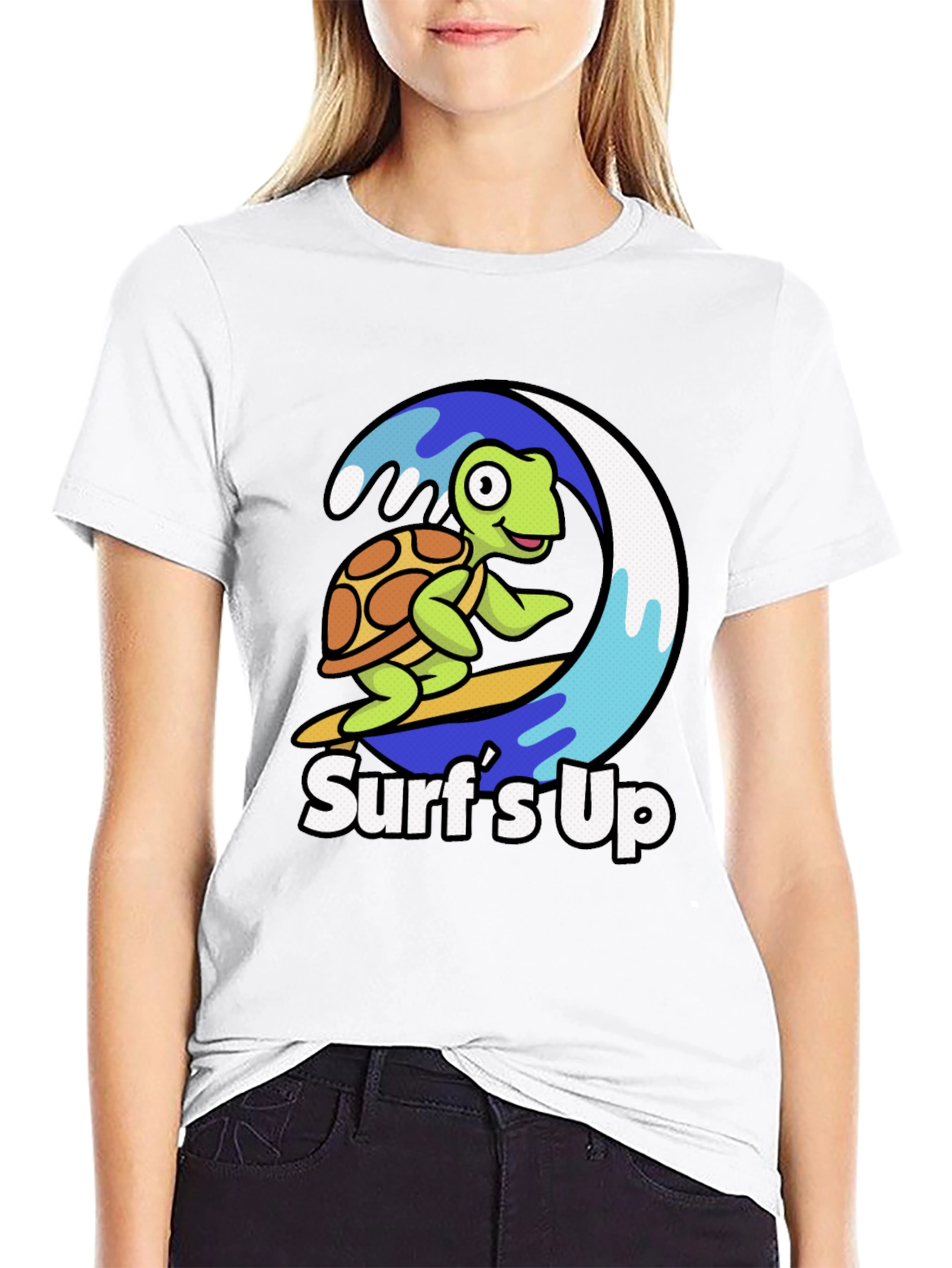Surfs Up Turtle Graphic T-Shirt