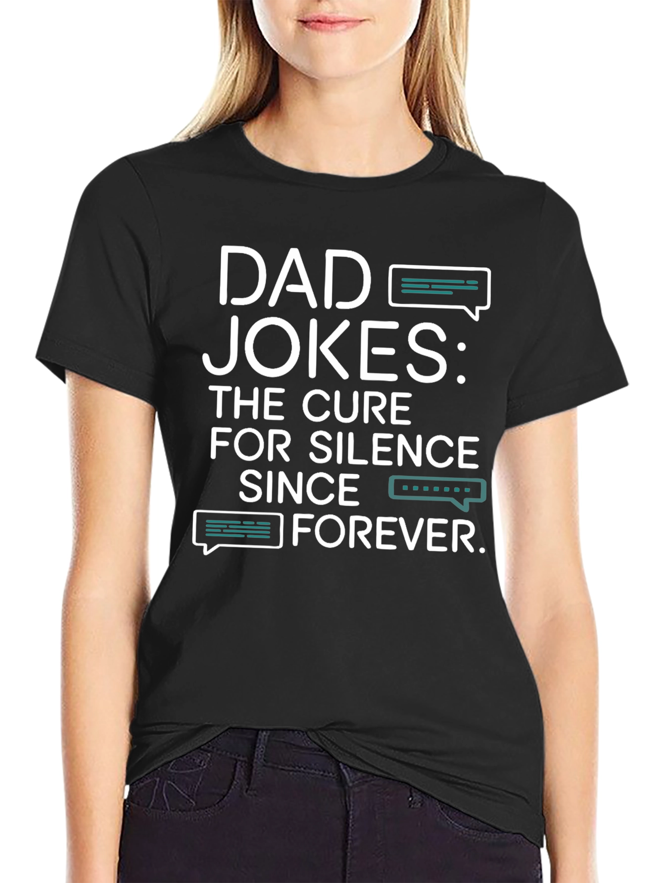 Dad Jokes: Cure for Silence Black T-Shirt