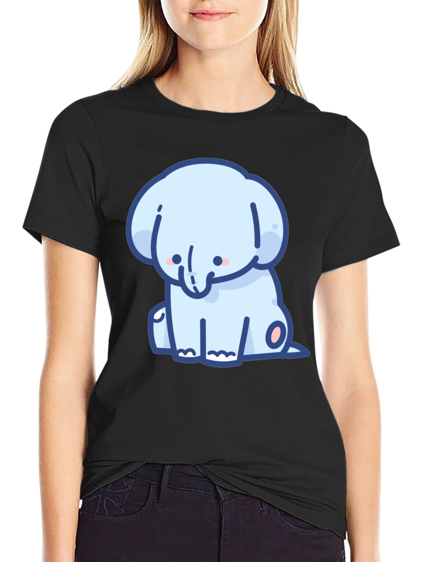 Cute Elephant Graphic Tee - Soft Cotton Comfort