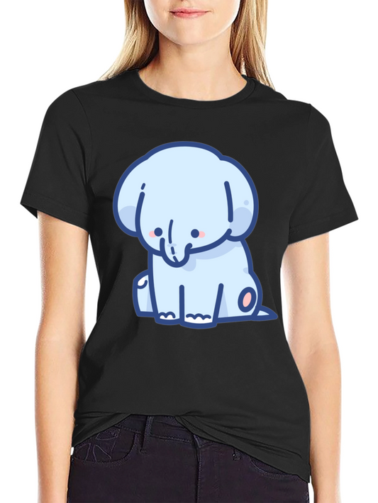 Cute Elephant Graphic Tee - Soft Cotton Comfort