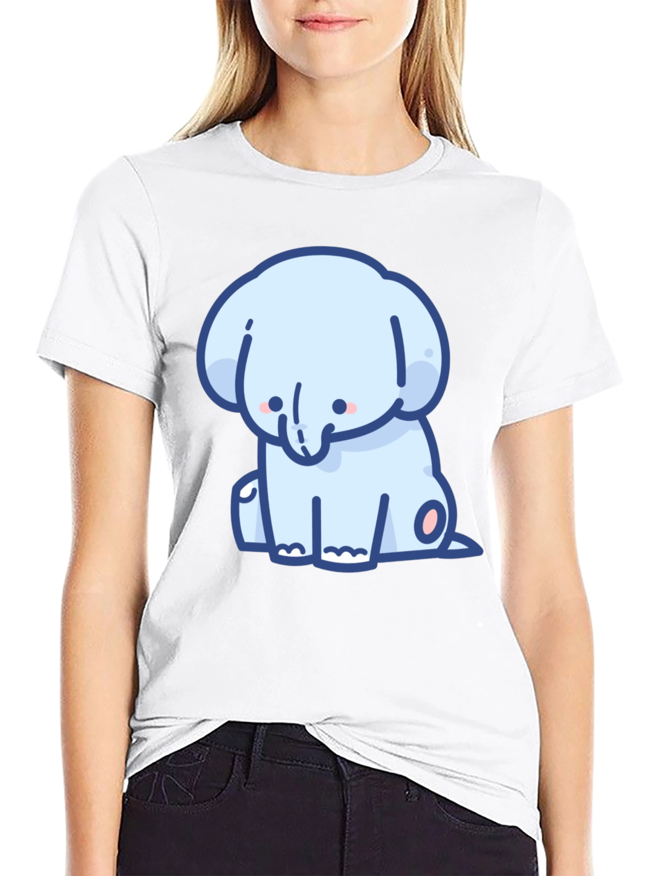 Cute Elephant Graphic Tee - Soft Cotton Comfort