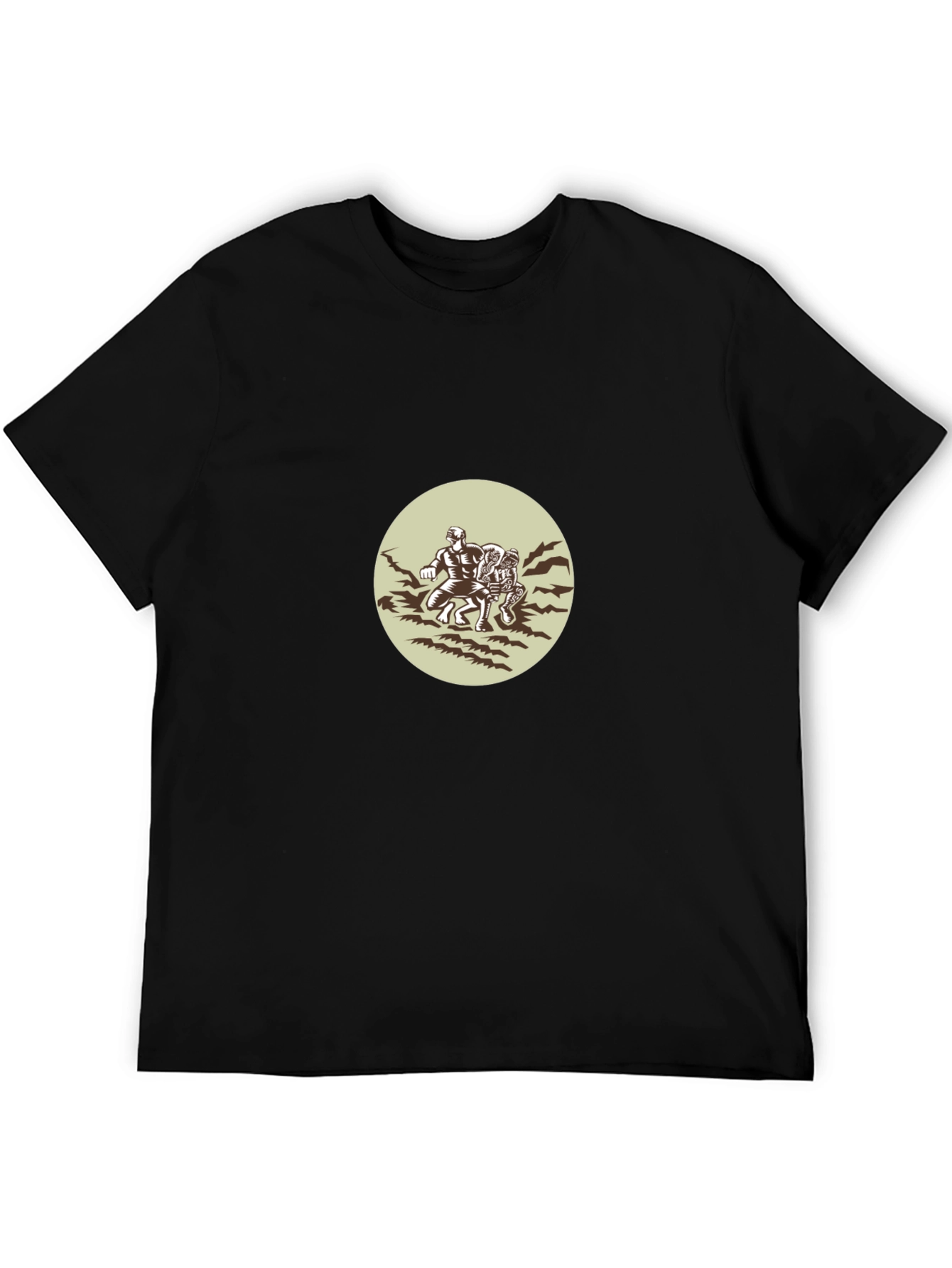 Wrestlers Graphic Black T-Shirt