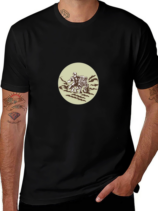 Wrestlers Graphic Black T-Shirt