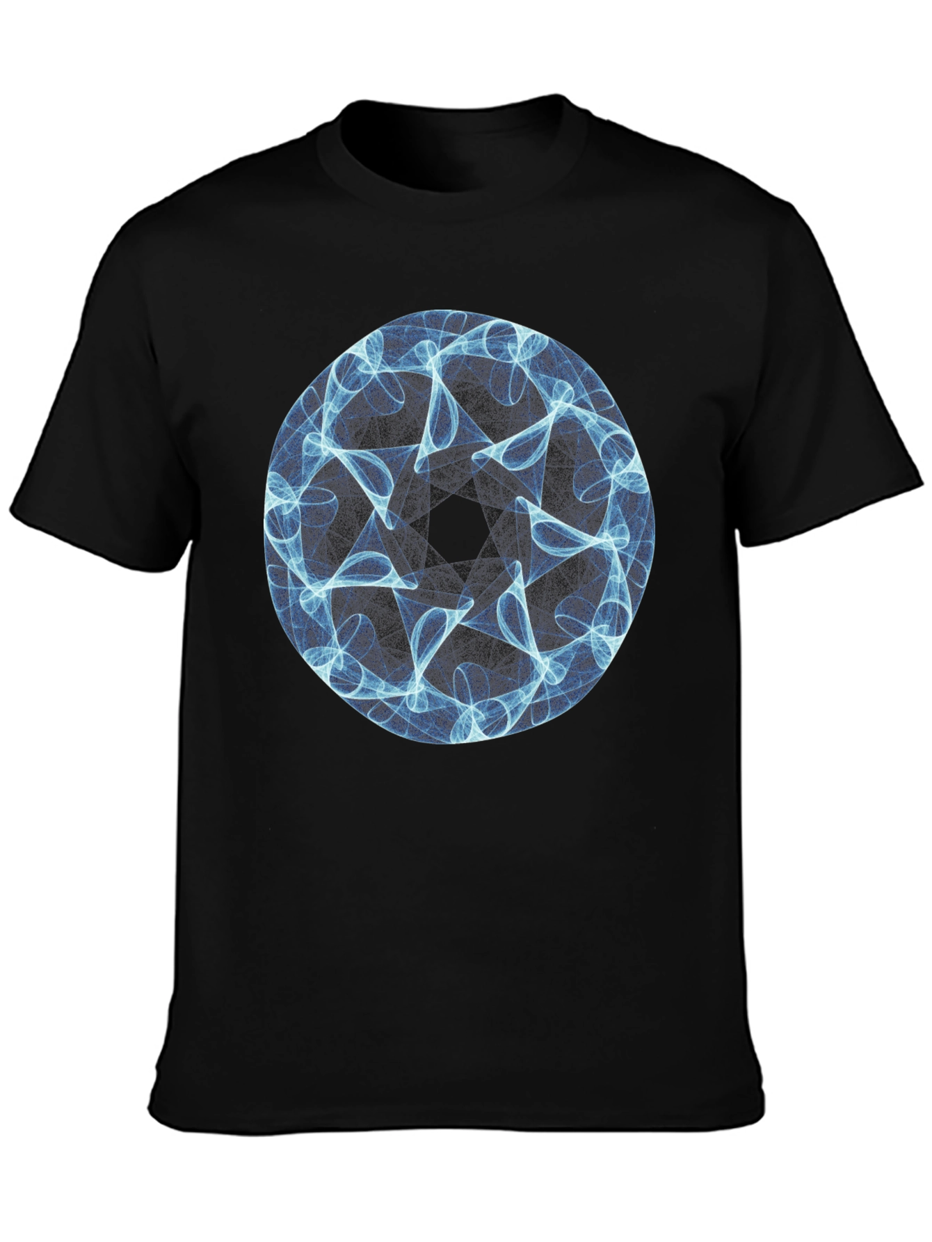 Abstract Geometric Circle T-Shirt - Black