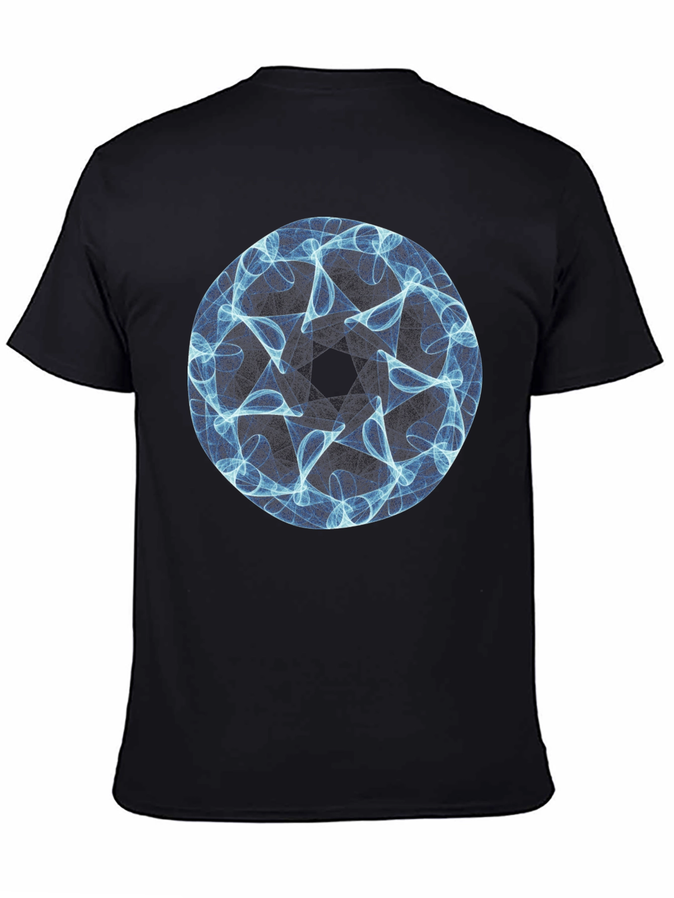 Abstract Geometric Circle T-Shirt - Black